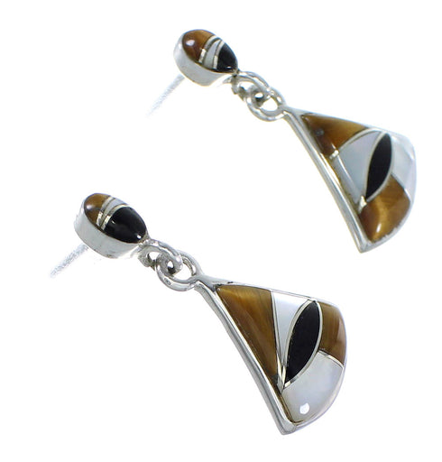 Multicolor Sterling Silver Post Dangle Earrings YX70833